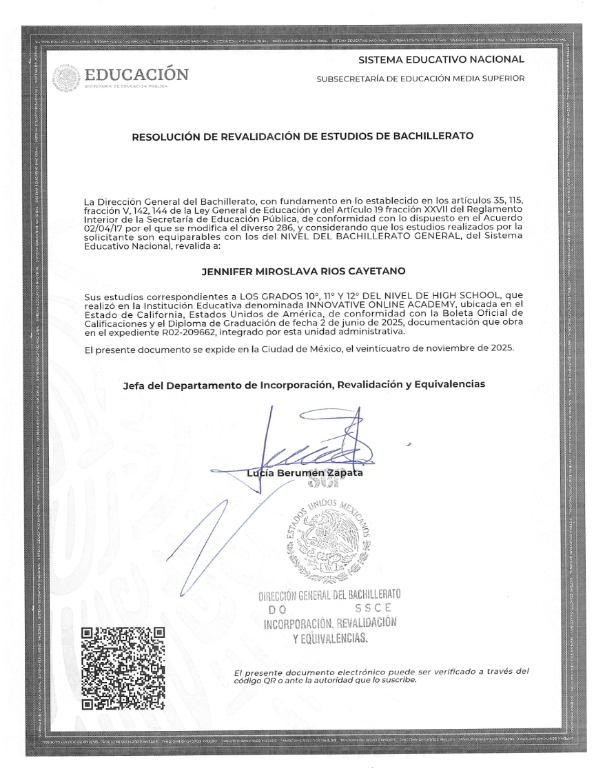 Resolución de Revalidación SEP (México)